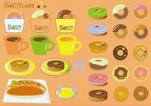 Donut cafe - pink background Donut cafe - pink background