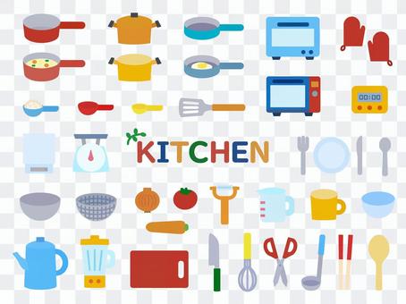 Kitchen illustration set flat Kitchen illustration set flat