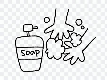Hand wash illustration line art Hand wash illustration line art