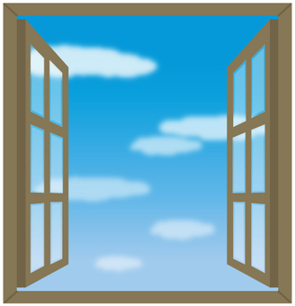 Window and blue sky Window and blue sky