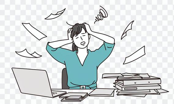 Business woman worried about work Business woman worried about work