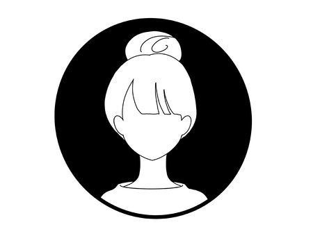 Monochrome icon_young woman_up hair Monochrome icon_young woman_up hair