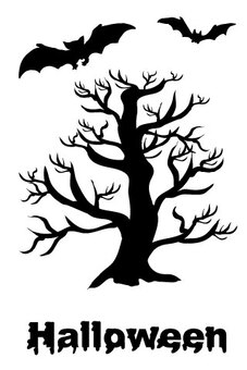 Bat Scenery of Scary Halloween Scarlet Tree Bat Scenery of Scary Halloween Scarlet Tree