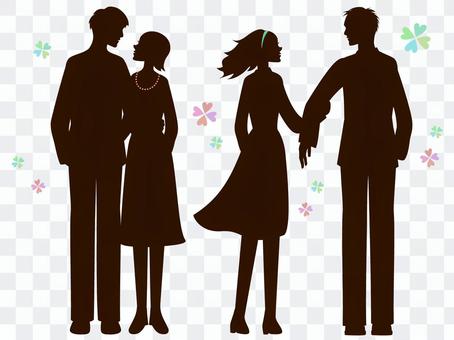 Fashionable couple's silhouette 2 Fashionable couple's silhouette 2