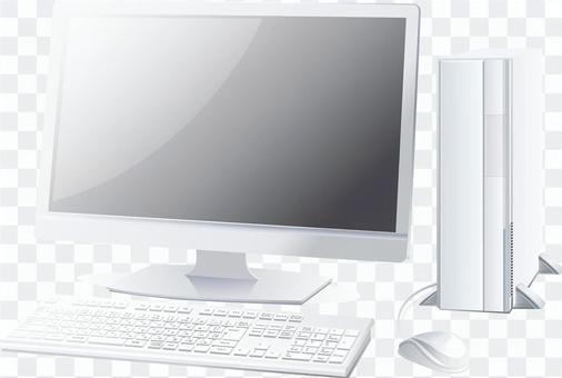 Real desktop PC set white Real desktop PC set white