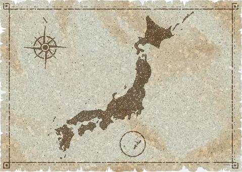 Japan map old map style Japan map old map style