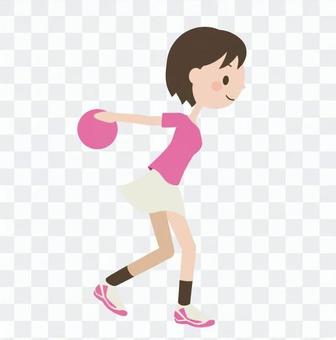 A woman with bowling A woman with bowling