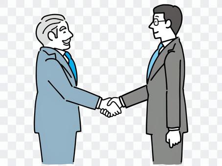 Two businessmen shaking hands Elderly Two businessmen shaking hands Elderly