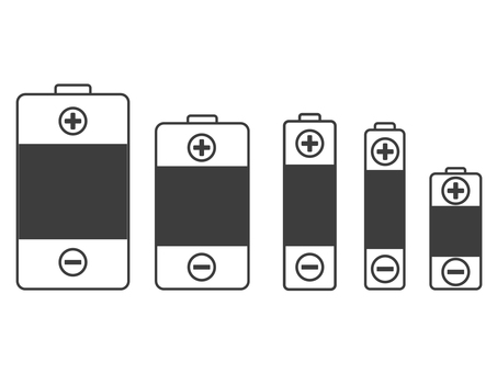 Battery type icon set Battery type icon set