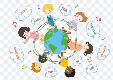 Illustration of children in the world Illustration of children in the world
