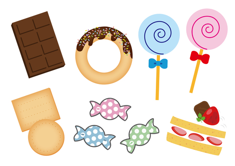 11 illustrations (6 kinds of sweets) 11 illustrations (6 kinds of sweets)