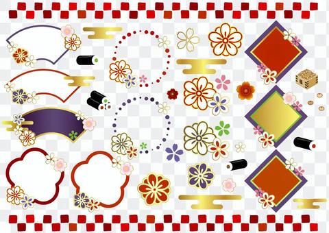 Japanese style frame icon set Japanese style frame icon set