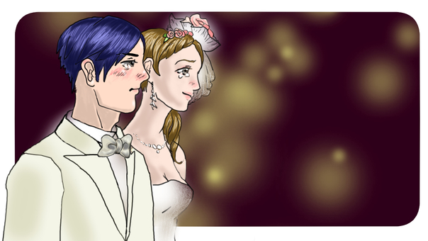 Tearful bride and groom Tearful bride and groom