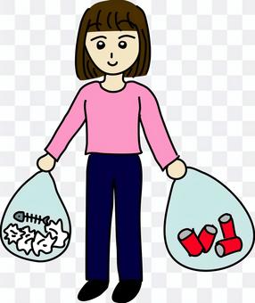 Woman throwing trash Woman throwing trash