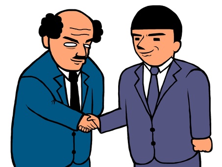 Office worker shaking hands Office worker shaking hands
