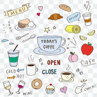Cafe hand-drawn wind color Cafe hand-drawn wind color