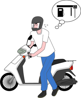 Moped scooter bike out of gas Moped scooter bike out of gas
