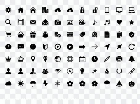 Icon / pictogram set 1 monochrome Icon / pictogram set 1 monochrome