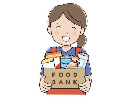 Female staff working in food banks Female staff working in food banks