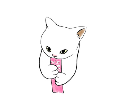 Cat snack 3 white cat Cat snack 3 white cat