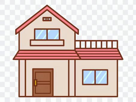 Pink roof house Pink roof house