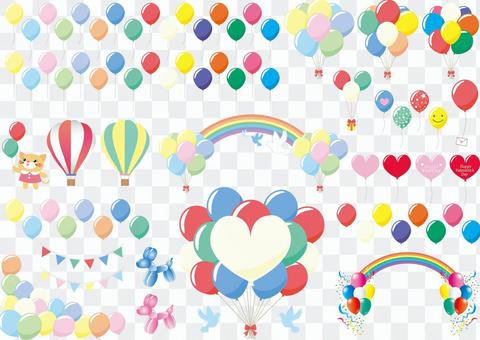 Set of balloons and balloons Set of balloons and balloons