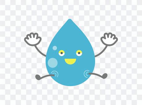 Energetic water character jump Energetic water character jump