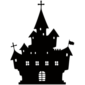 Creepy castle silhouette Western-style building transparent Creepy castle silhouette Western-style building transparent