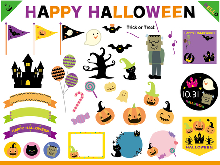 Halloween icon frame material collection Halloween icon frame material collection