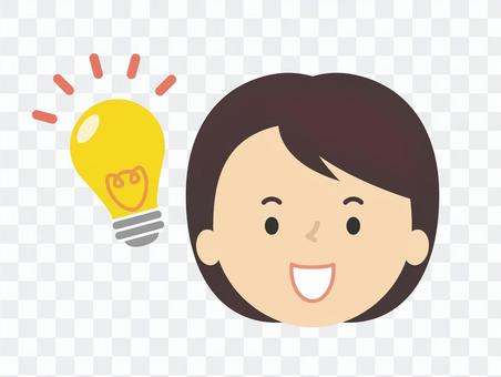 ひらめく女性 ヒント ピンとくる ひらめく女性 ヒント ピンとくる