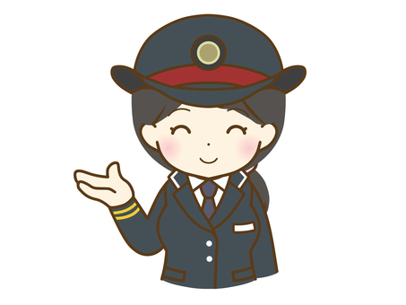 Young female station staff to guide Young female station staff to guide