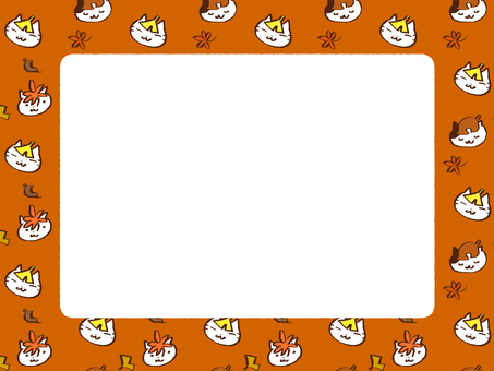 Cat autumn leaves frame Cat autumn leaves frame