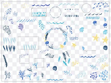 Summer fashionable watercolor headline material set 01 Summer fashionable watercolor headline material set 01