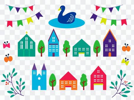 European style house set European style house set