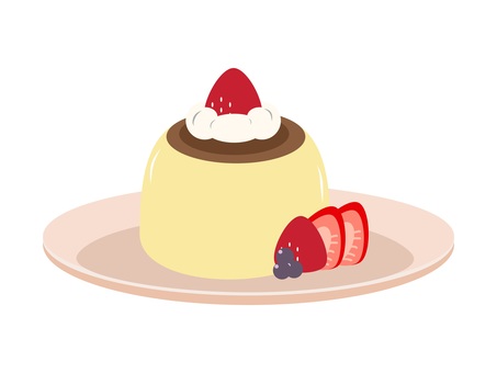Pudding with strawberries Pudding with strawberries