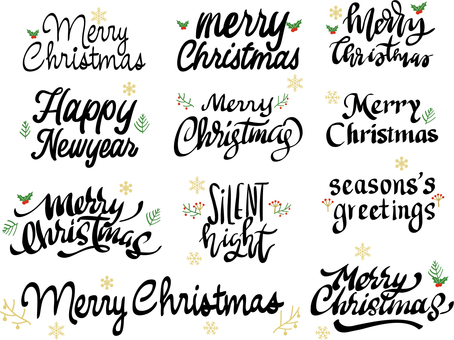 Christmas calligraphic characters Christmas calligraphic characters