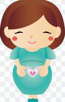 Pregnant woman's front illustration Pregnant woman's front illustration