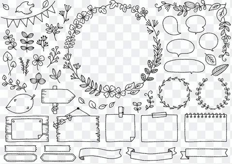 Hand drawn frame set 10_ green Hand drawn frame set 10_ green