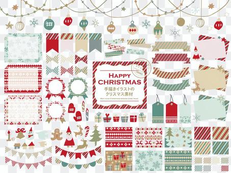 Christmas material of hand-drawn illustrations Christmas material of hand-drawn illustrations