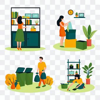 Housework illustration set Housework illustration set