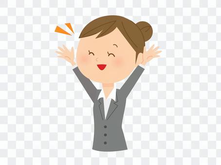 A woman with pleasing suit A woman with pleasing suit