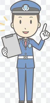 Security guard - finger pointing file - whole body Security guard - finger pointing file - whole body