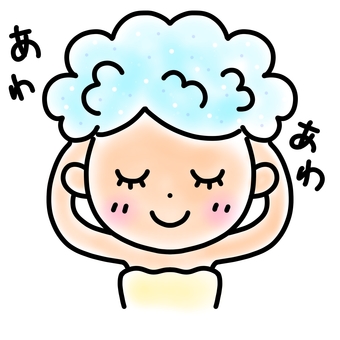 Woman washing hair simple illustration Woman washing hair simple illustration