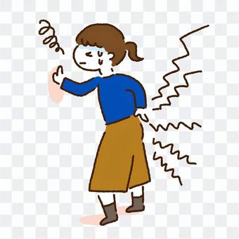 Illustration of a woman suffering from back pain Illustration of a woman suffering from back pain