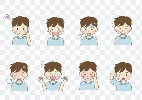 Facial expression of male elementary school student 02 Facial expression of male elementary school student 02