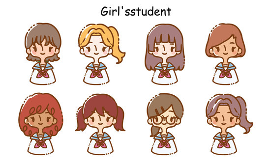 Female students of various races_Sailor suits Female students of various races_Sailor suits