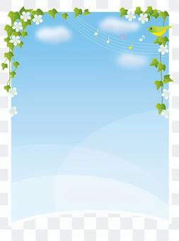 Blue sky background and ivy leaves Blue sky background and ivy leaves