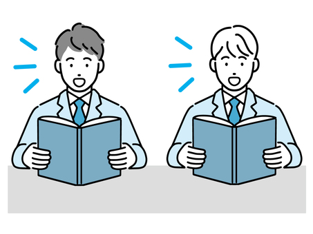 High school boys reading textbooks aloud High school boys reading textbooks aloud