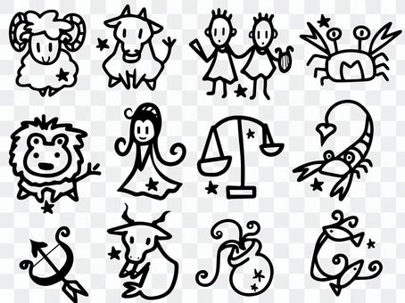 12 constellations (monochrome) 12 constellations (monochrome)