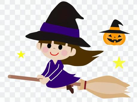 Halloween girl riding a horse Halloween girl riding a horse